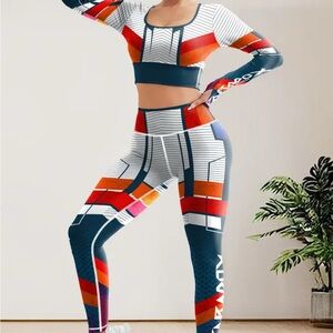 Colorful Geometric Women's Sports Suit